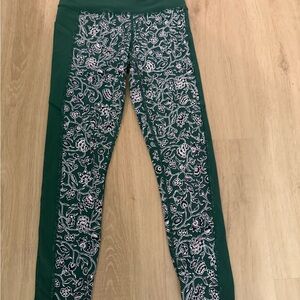 Athleta Floral Green Leggings